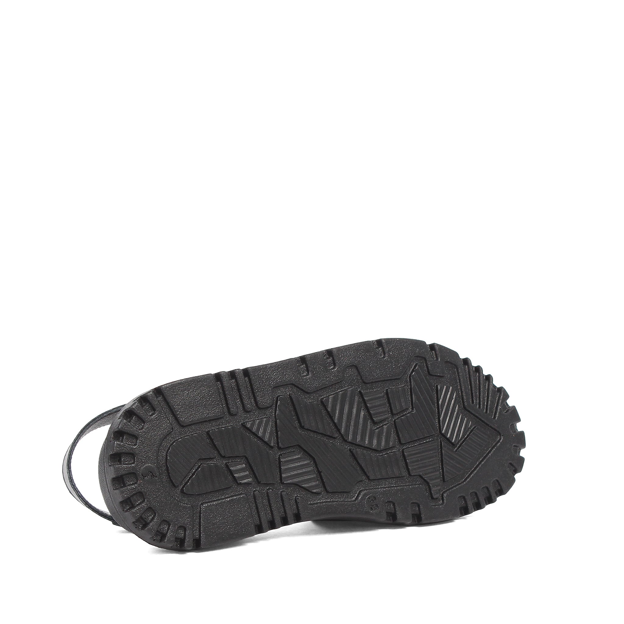 Women’s Black Leather Velcro Strap Platform Sandals (728-28507)