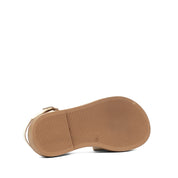 Damen Sandalen aus cognacfarbenem Leder mit Klettverschluss und Plateau (366-28211)