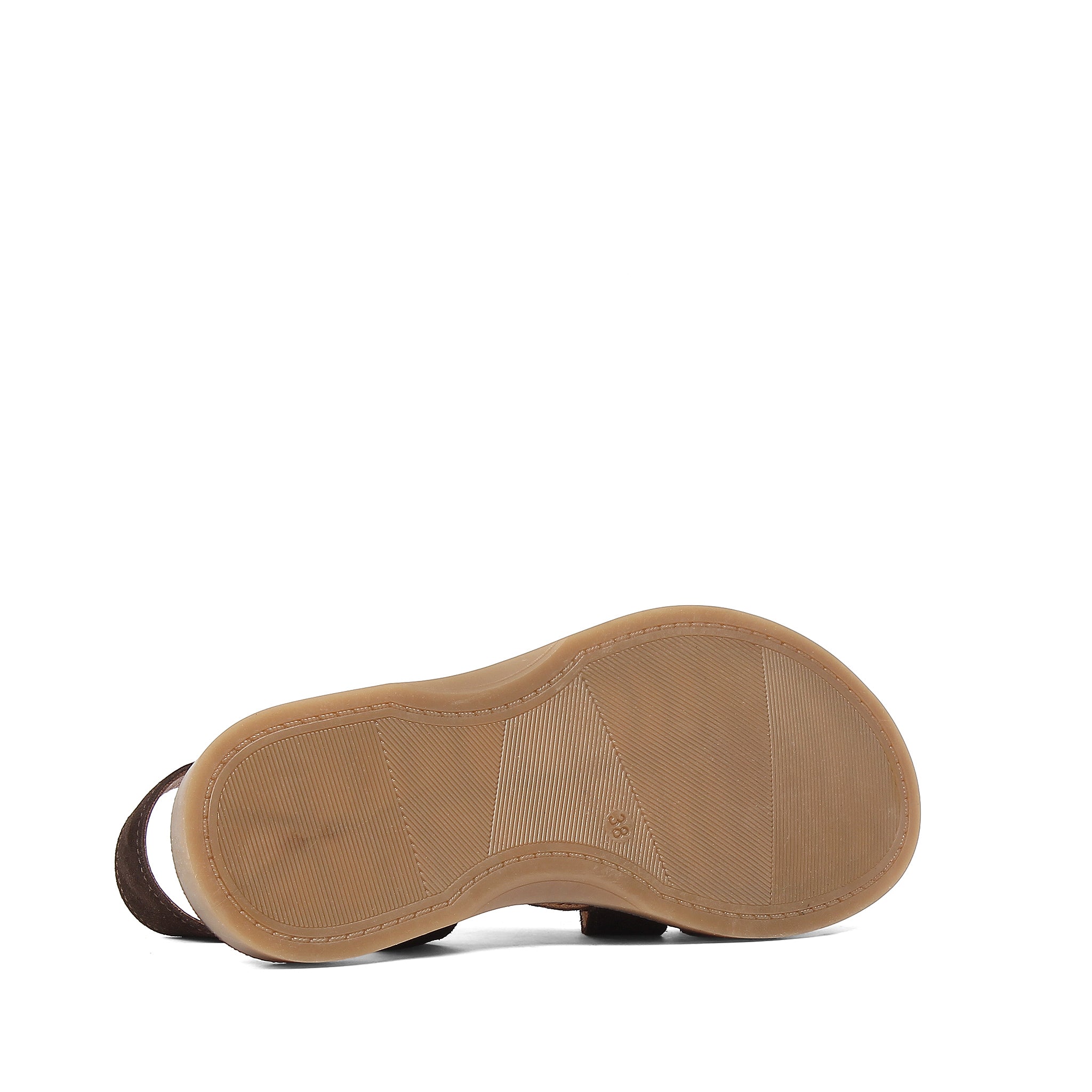 Women's Brown Suede Leather Sandals with Adjustable Buckle (541-23071)