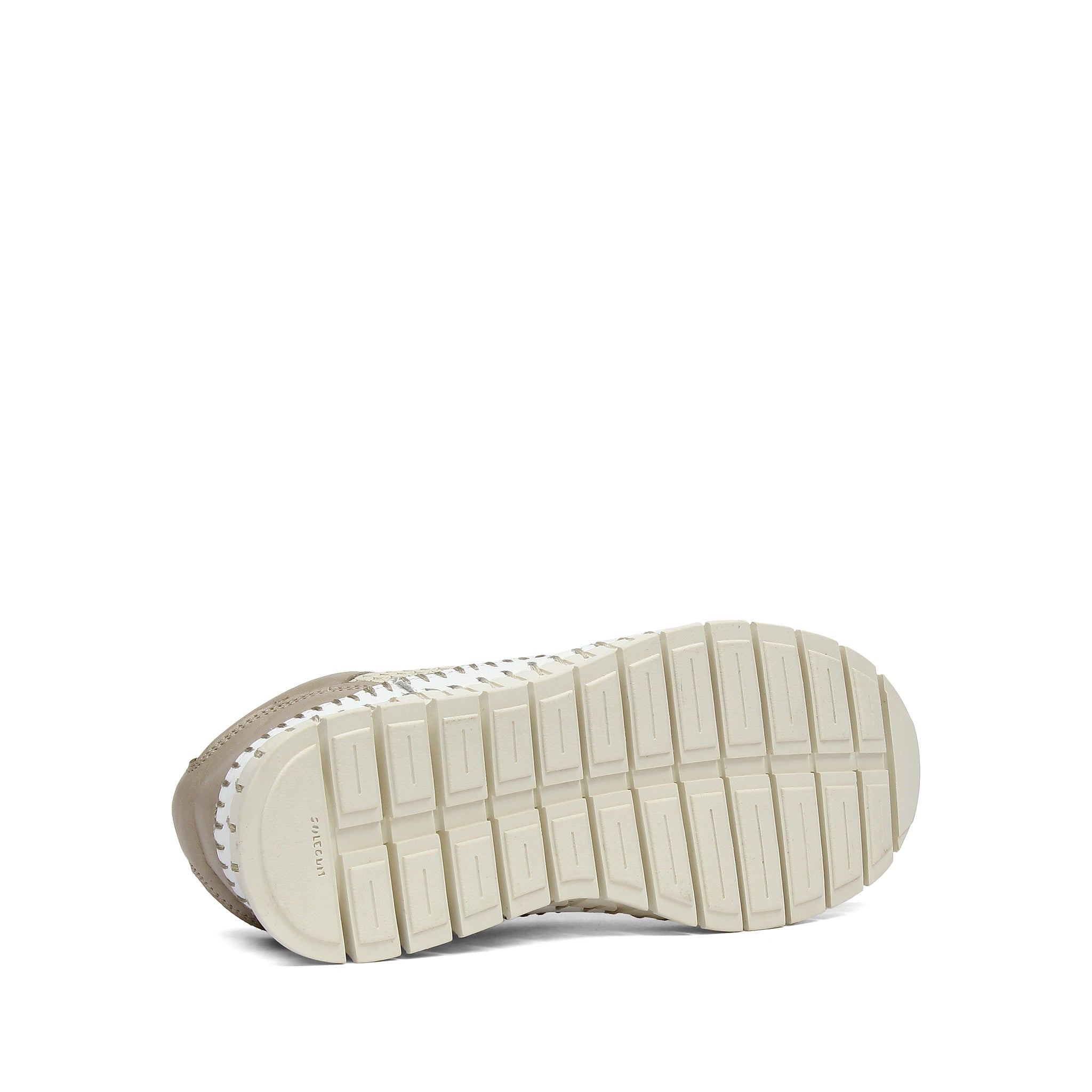 Damen Leder-Sneaker in Beige mit Lasercut-Muster und Kontrastdetails (759-33502)