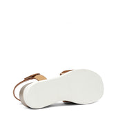 Women’s Nude Leather Velcro Strap Platform Sandals (789-42106)
