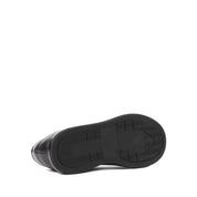 Herren Low-Top Sneaker aus schwarzem Leder mit Glanzdetails & Plateau (663-462)