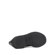 Herren Derby-Schuhe aus schwarzem genarbtem Leder mit Mokassin-Naht (395-2886)