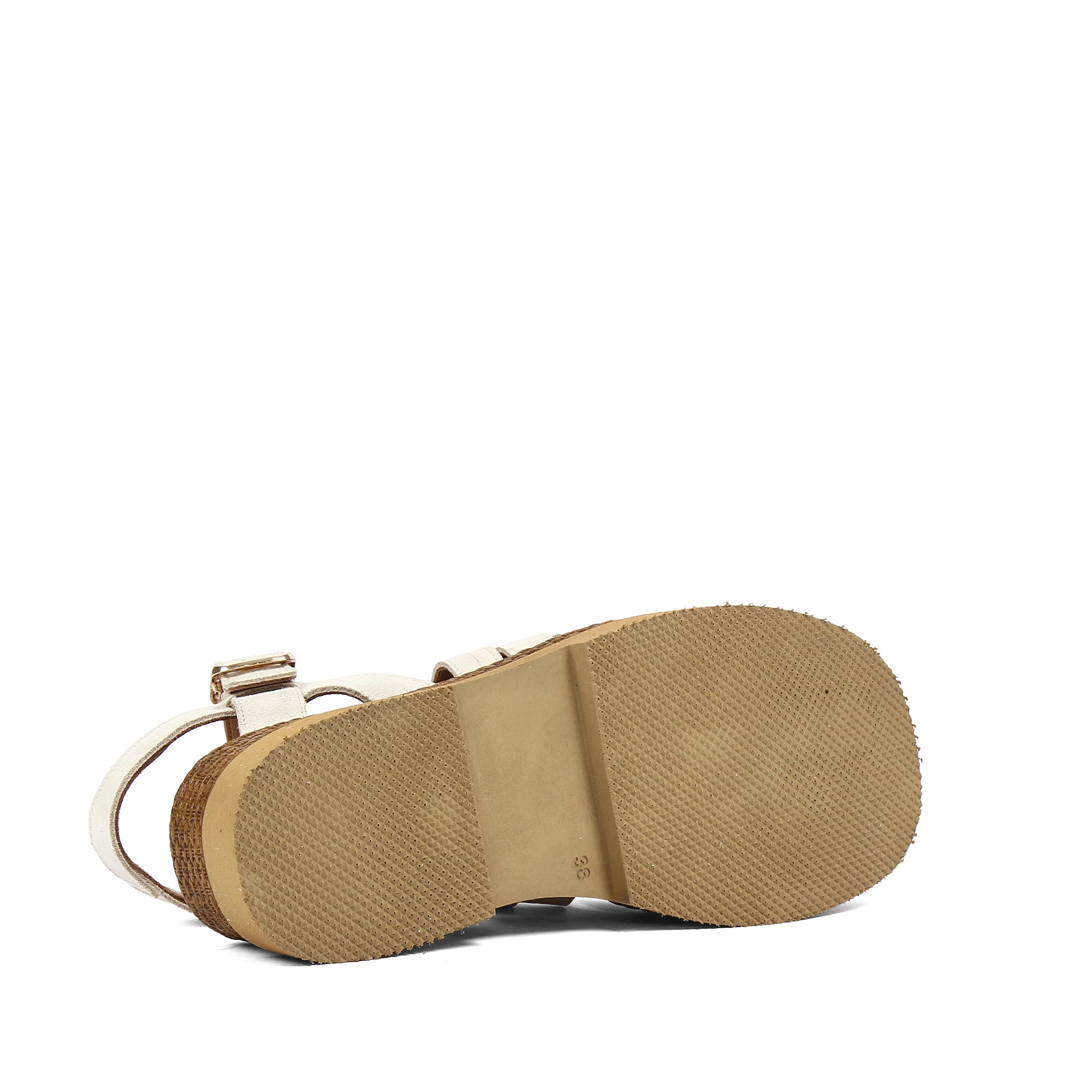 Women’s Beige Suede Leather Velcro Strap Platform Sandals (559-30008)