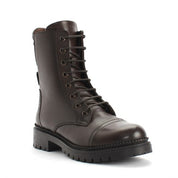 Damen Schwarze Leder Winterstiefel mit Warmem Futter (625-23919)