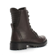 Damen Schwarze Leder Winterstiefel mit Warmem Futter (625-23919)