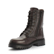 Damen Schwarze Leder Winterstiefel mit Warmem Futter (625-23919)