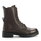 Damen Schwarze Leder Winterstiefel mit Warmem Futter (625-23919)