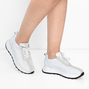 Damen Sneaker aus weißem Leder – Leicht & Bequem (686-29205)
