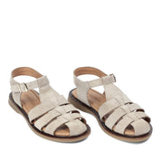 Women's Beige Suede Leather Sandals with Adjustable Buckle (541-23071)