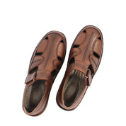 Men’s Brown Leather Fisherman Sandals – Breathable Summer Shoes (763-5301)