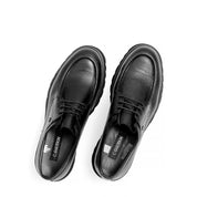 Men’s Black Moc Toe Leather Lace-Up Shoes with Grip Sole (406-4414)