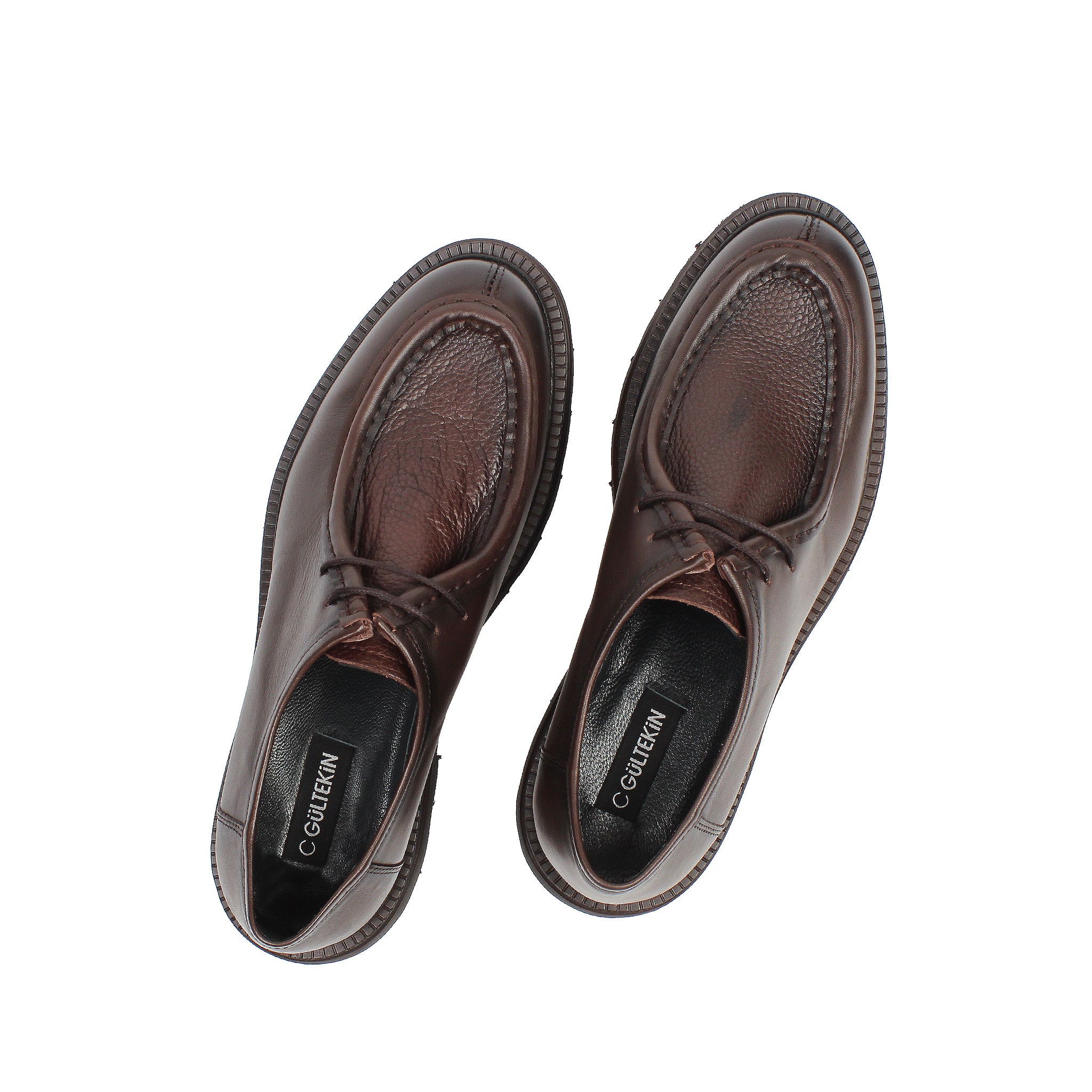 Herren Derby-Schuhe aus braunem Leder mit EVA-Sohle und Plain-Toe (663-461)