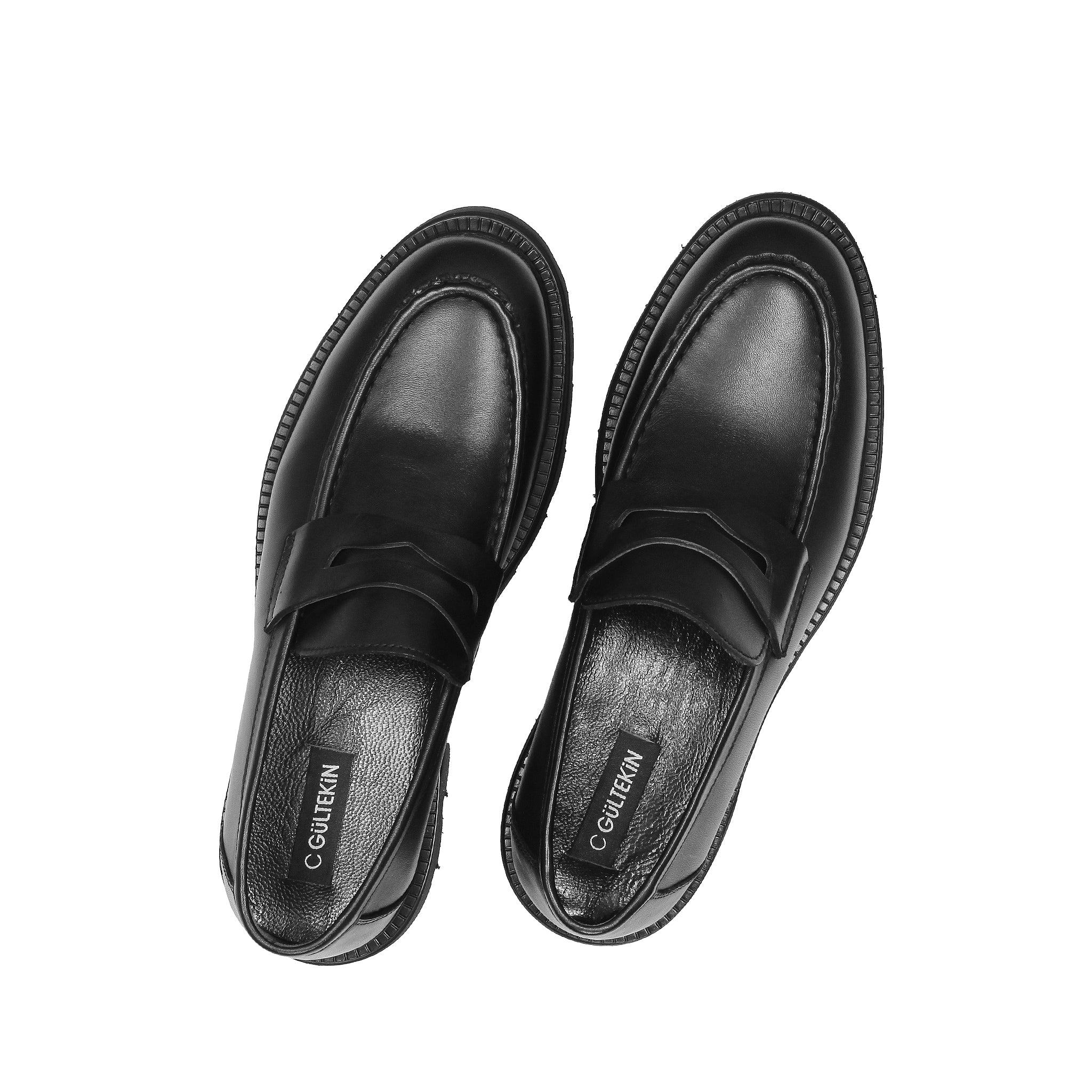 Herren Penny Loafer aus schwarzem Leder mit EVA-Profilsohle (663-640)