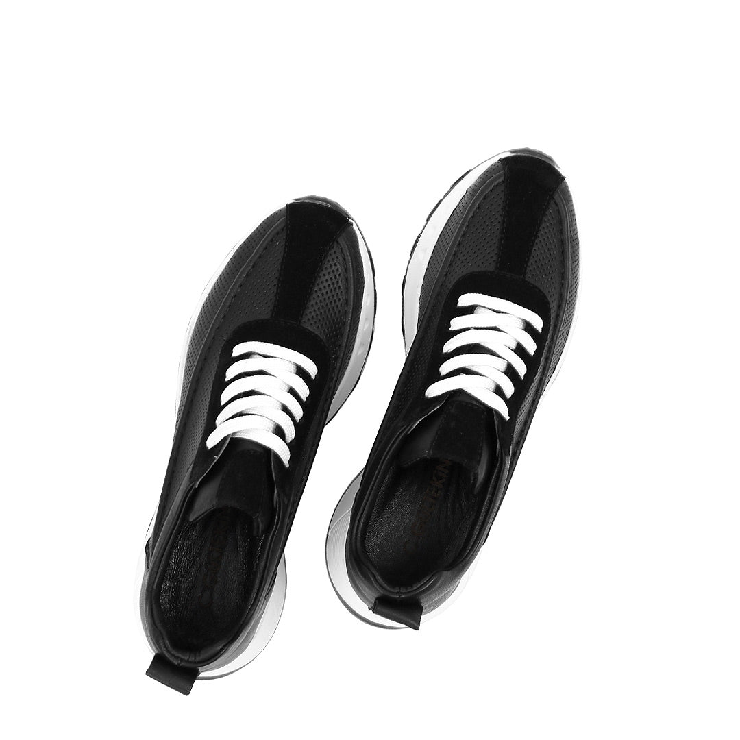 Sneaker aus schwarzem Leder – Leicht & Bequem (686-29205)