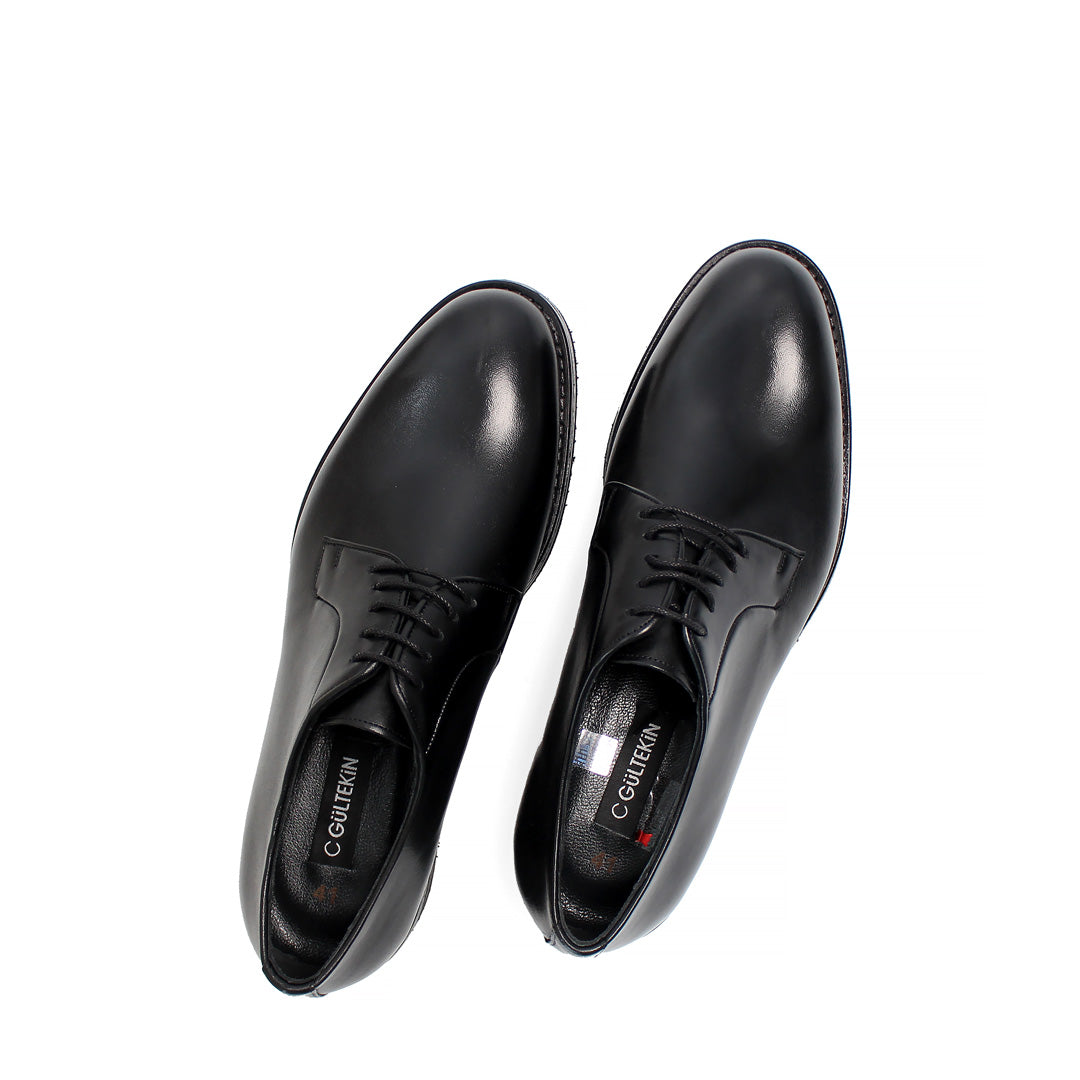 Herren Derby-Schuhe aus schwarzem Leder mit EVA-Sohle & Absatz (747-4526)