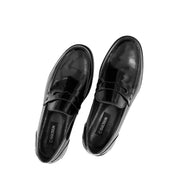 Men’s Black Patent Leather Loafers – Elegant Slip-On Dress Shoes (747-4537)
