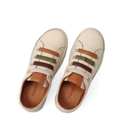 Damen Beige Leder Freizeit-Sneaker zum Hineinschlüpfen (748-31406)