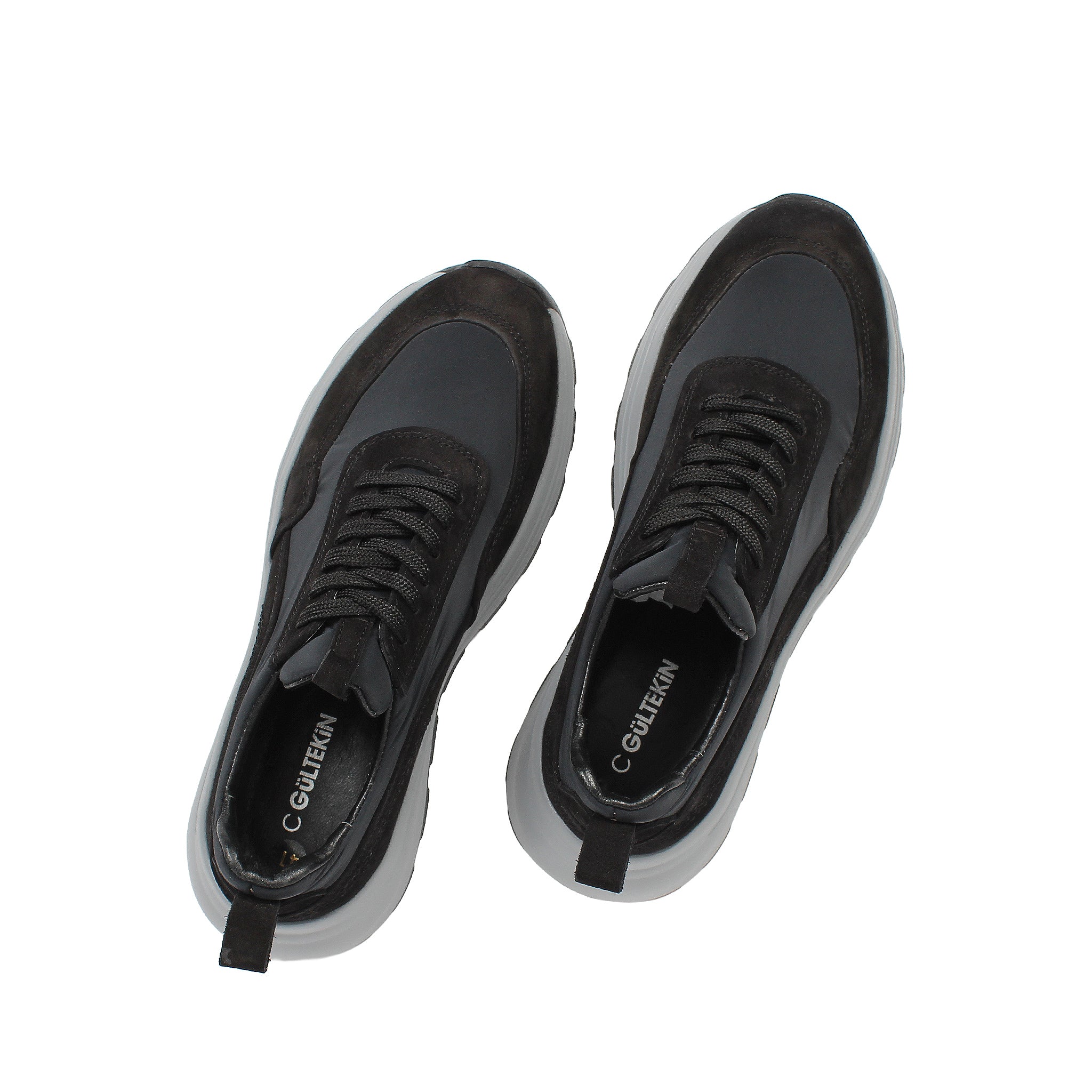 Men’s Black Suede Leather Sneakers (696-7101)