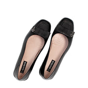 Damen Klassische Absatzschuhe aus Leder in Schwarz (752-31706)