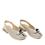 Women's Mink Leather Sandals with Adjustable Buckle (784-41605)