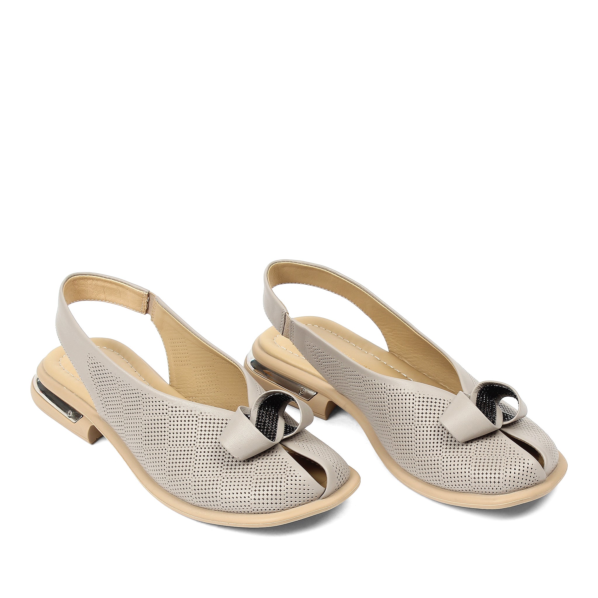 Women's Mink Leather Sandals with Adjustable Buckle (784-41605)