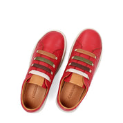 Damen Rote Leder Freizeit-Sneaker zum Hineinschlüpfen (748-31406)