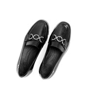 Damen Schwarze Lackleder Loafer zum Hineinschlüpfen (753-31801)