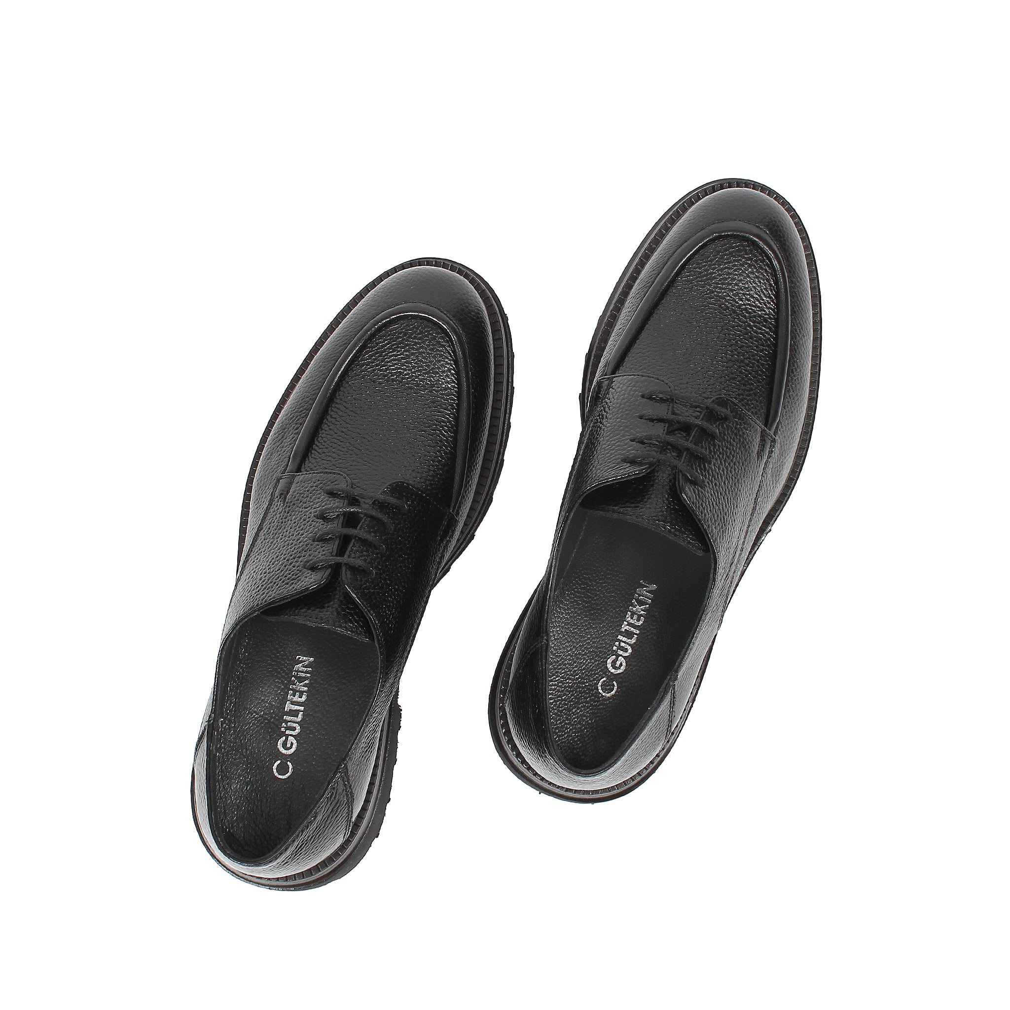 Men's Black Leather Classic Brogue Shoes (162-532)