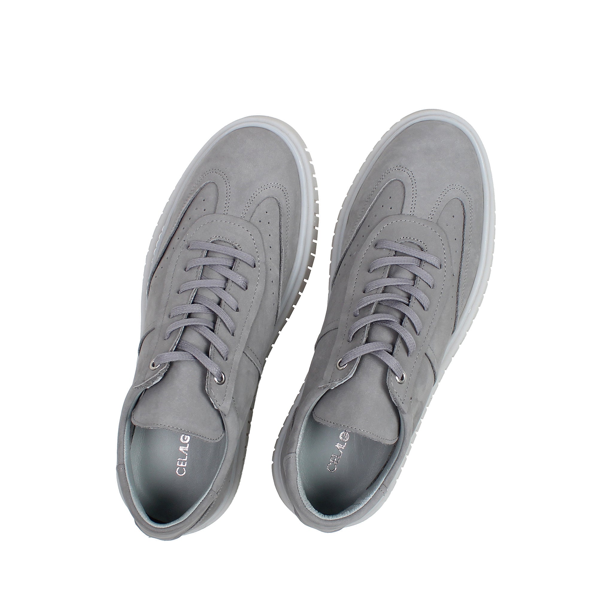 Herren Schnürsneaker aus grauem Nubukleder (448-1912)