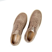 Damen Sneaker aus Wildleder in Taupe mit Metallic-Details (115-20622)