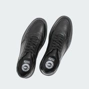 Men’s Black Leather Lace-Up Comfort Sneakers (550-4764)