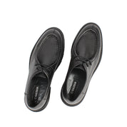 Herren Derby-Schuhe aus schwarzem Leder mit EVA-Sohle und Plain-Toe (663-461)