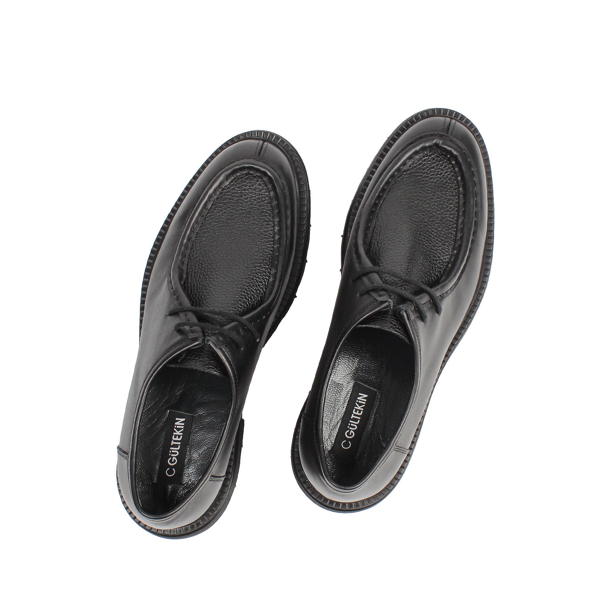 Herren Derby-Schuhe aus schwarzem Leder mit EVA-Sohle und Plain-Toe (663-461)