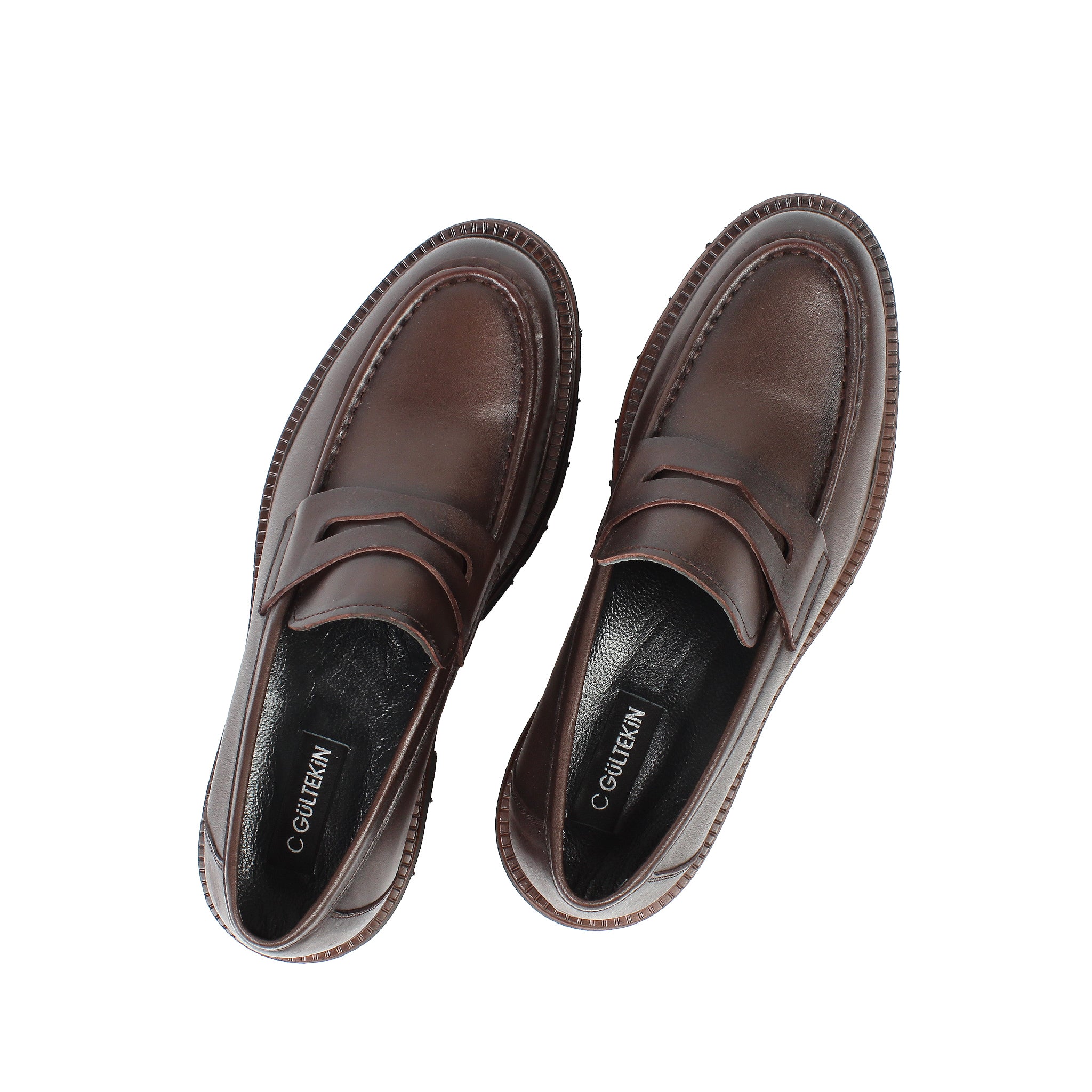 Herren Penny Loafer aus braunem Leder mit EVA-Profilsohle (663-460)