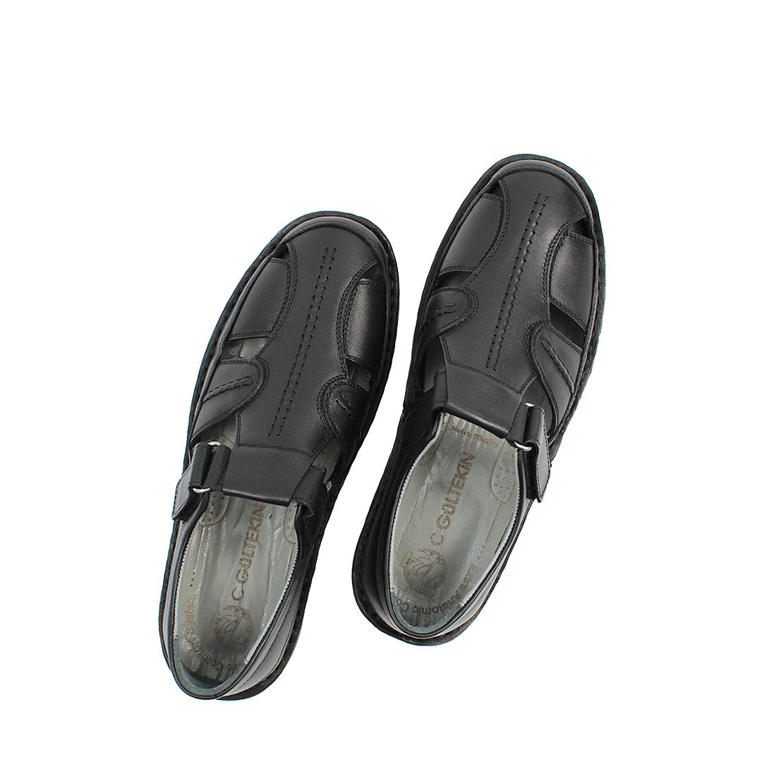 Herren Fischer-Sandalen Schwarz – Atmungsaktive Lederschuhe für den Sommer (763-5301)