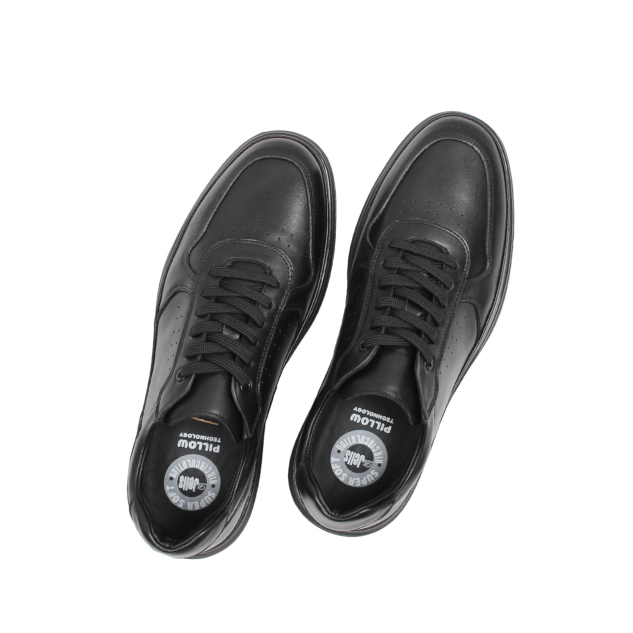 Herren Sneaker aus schwarzem Leder mit Schnürung (550-4764)