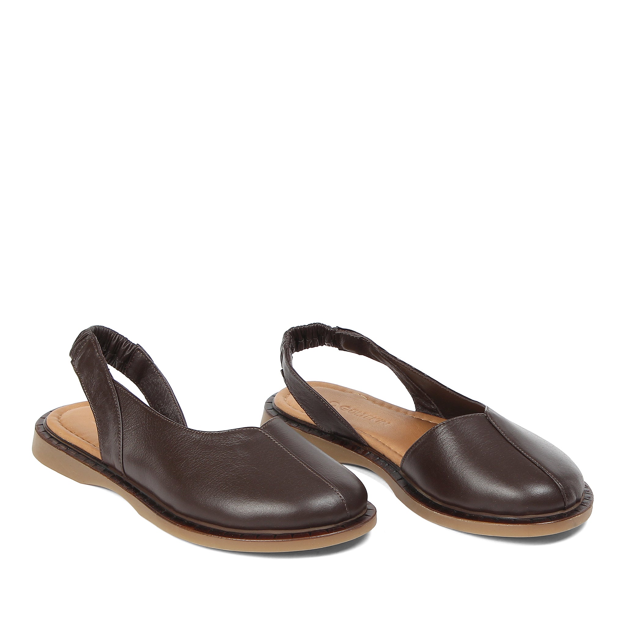 Women's Brown Leather Sandals with Adjustable Buckle (541 23074)