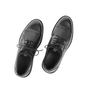 Herren Derby-Schuhe aus schwarzem Leder mit Cap-Toe und EVA-Sohle (395-2891)