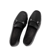 Damen Schwarze Leder Loafer zum Hineinschlüpfen (753-31804)