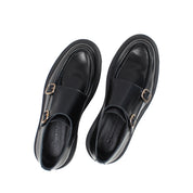 Herren Schuhe aus schwarzem Florantic-Leder mit Doppelmonk-Verschluss (064-1046)