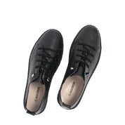 Damen Sneaker aus schwarzem Leder – Leicht & Atmungsaktiv (664-25913)