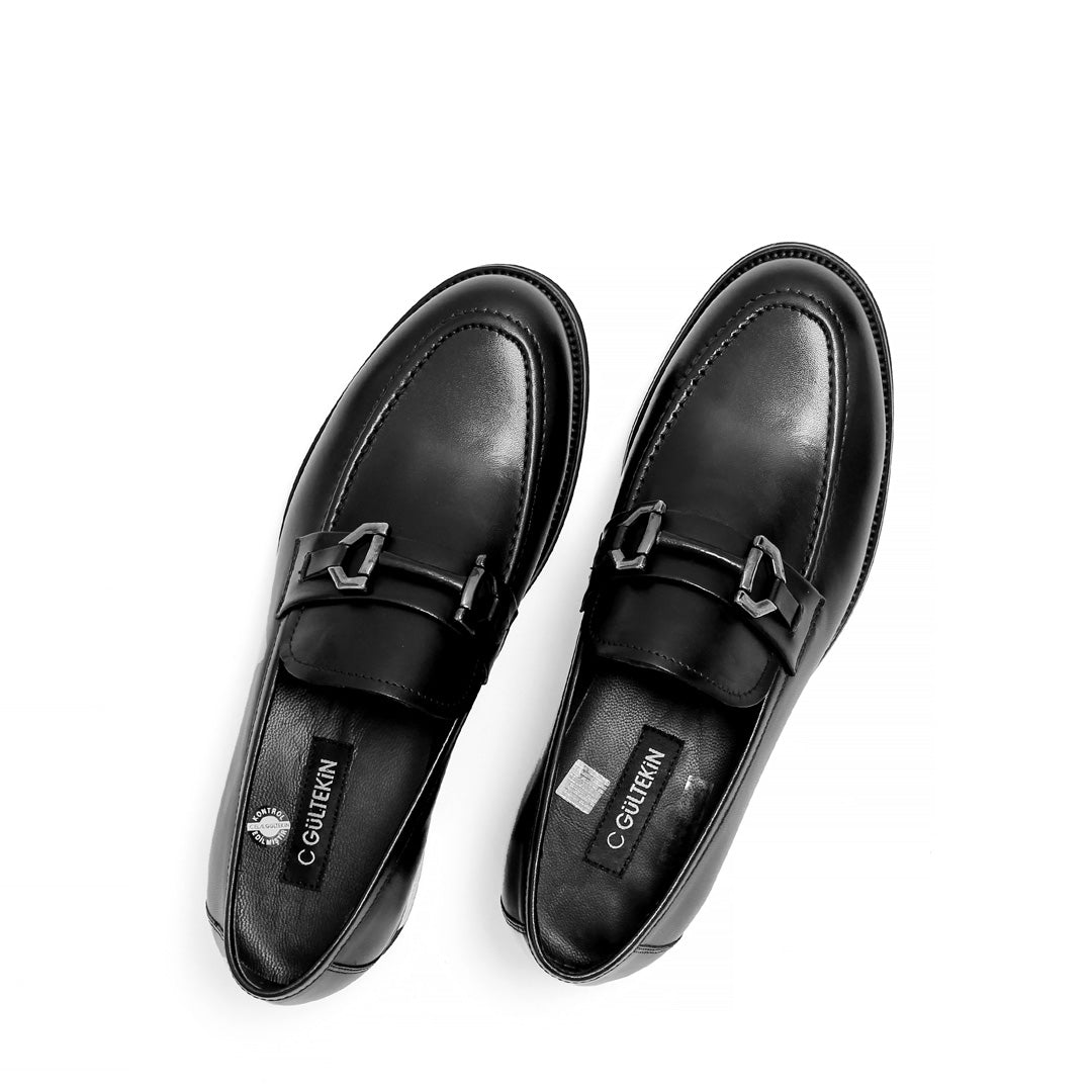 Men’s Leather Loafers with Metal Buckle – Elegant & Comfortable (406-4417)