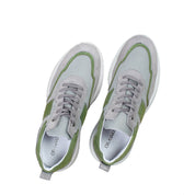 Herren Sneaker aus grauem Wildleder mit grünem Mesh (448-1913)