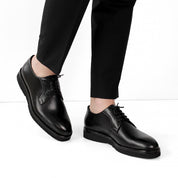 Herren Derby-Schuhe aus schwarzem Leder mit EVA-Sohle & Absatz (747-4526)