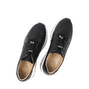 Damen Sneaker Schwarz aus Leder mit Perforation (366-28219)