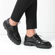 Herren Klassische Schuhe aus Schwarzem Croco-Leder (064-1040)