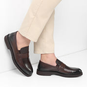 Men's Brown Leather Loafers with Sleek Design (747-4511)