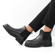 Men's Black Leather Chelsea Boots (395-2858)