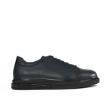 Herren Marineblaue Leder Sneaker (691-3417)